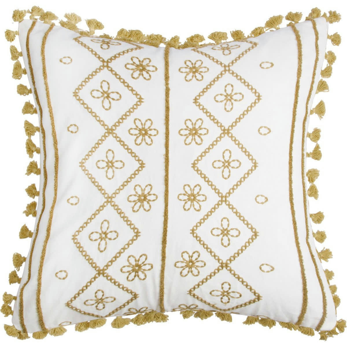 TANGER - Housse de coussin coton  50x50 jaune zeste