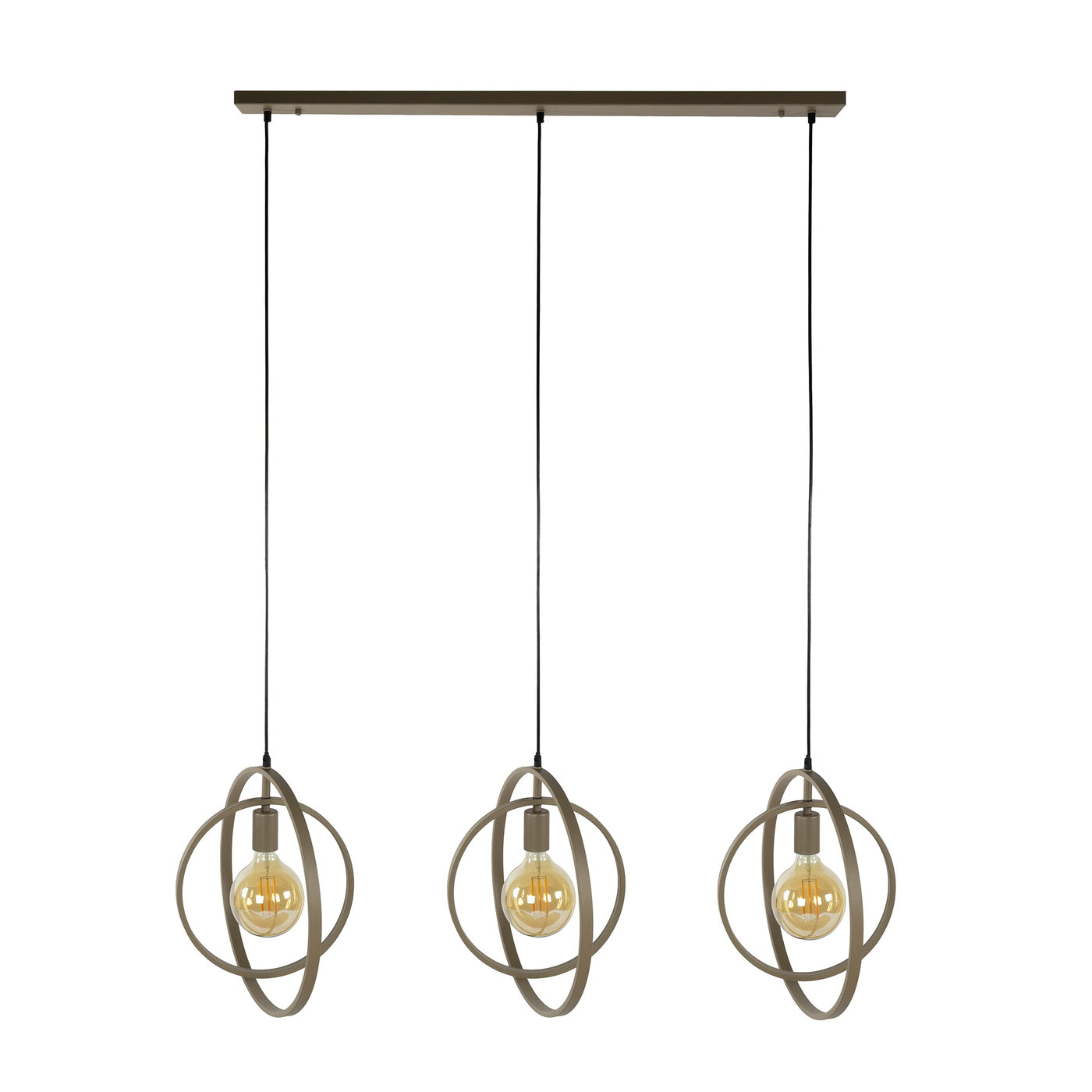 Giga Meubel Hanglamp Turn Around - Beige - 3-Lichts - 130x30x150cm