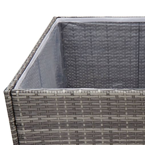 NNEVL Garden Planter Grey 80x80x80 cm Poly Rattan