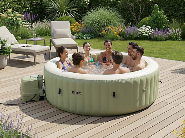 Kit spa gonflable Intex PureSpa Olive rond Bulles 8 places   Kit d'entretien