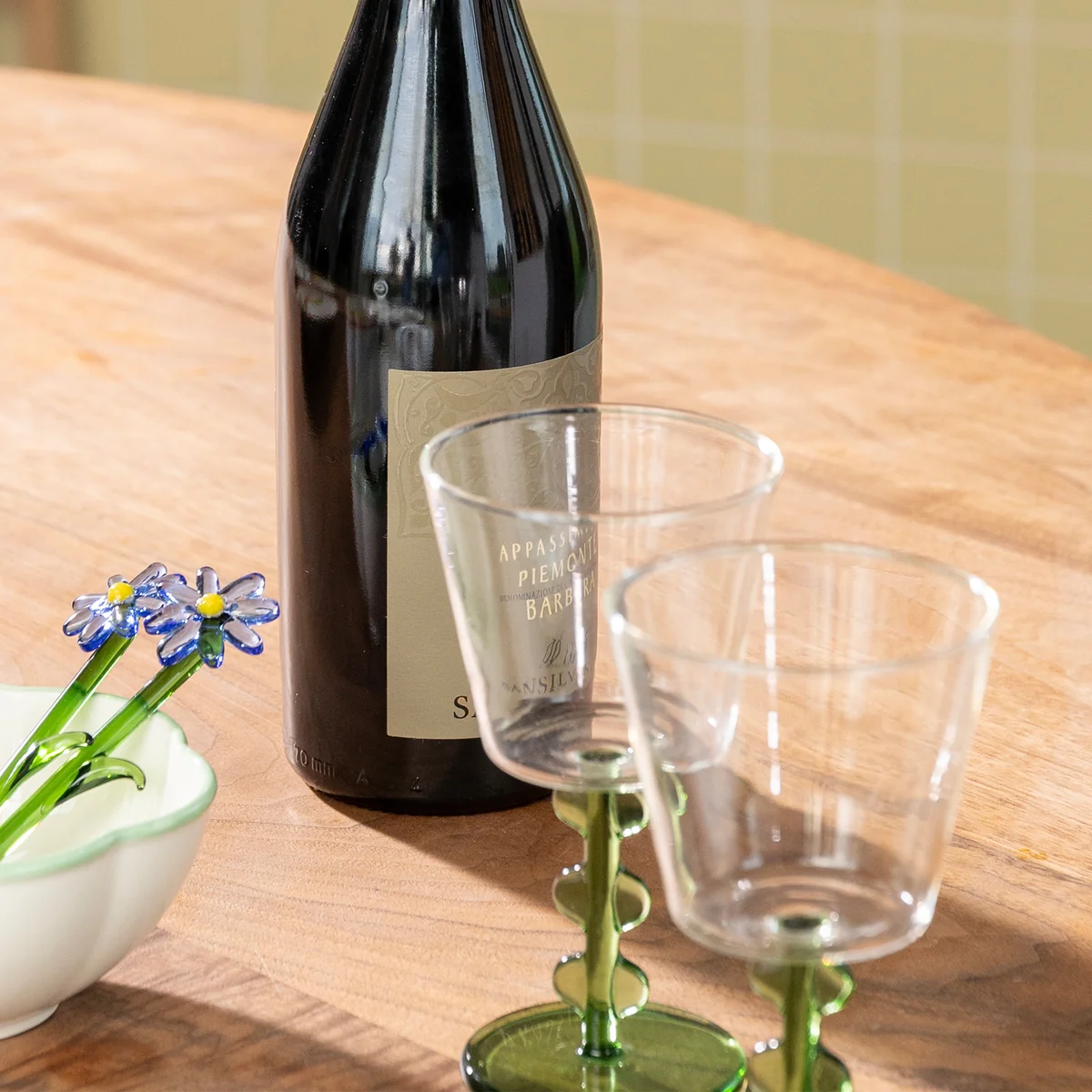 &klevering - Petal Weinglas, 0,2 L, grün (2er-Set)