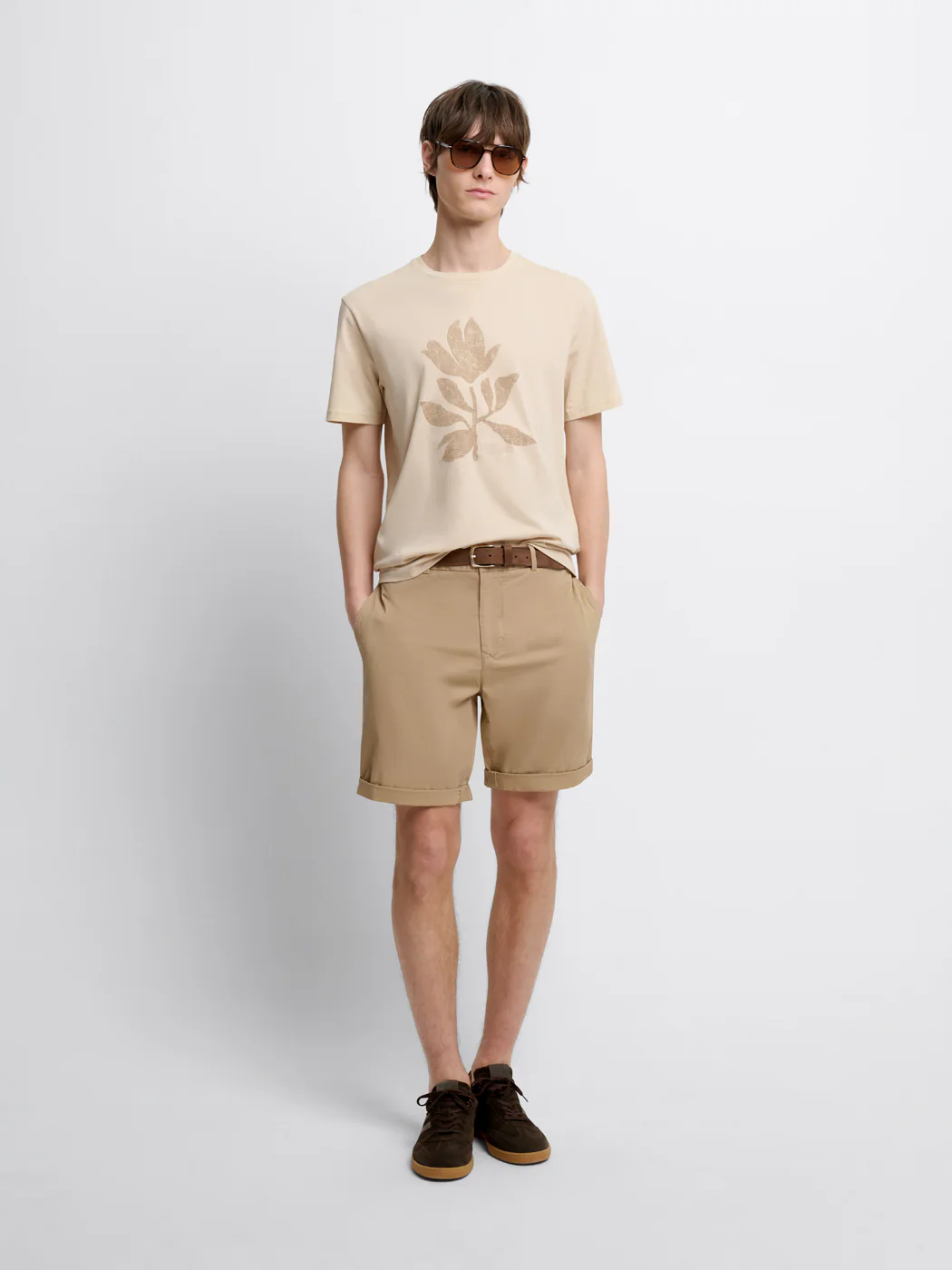 Bermuda slim taille semi-élastiquée