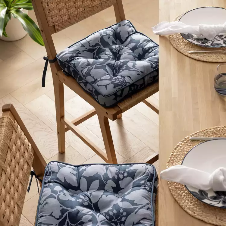 Habitat Floral Cotton Pack of 2 Seat Cushions