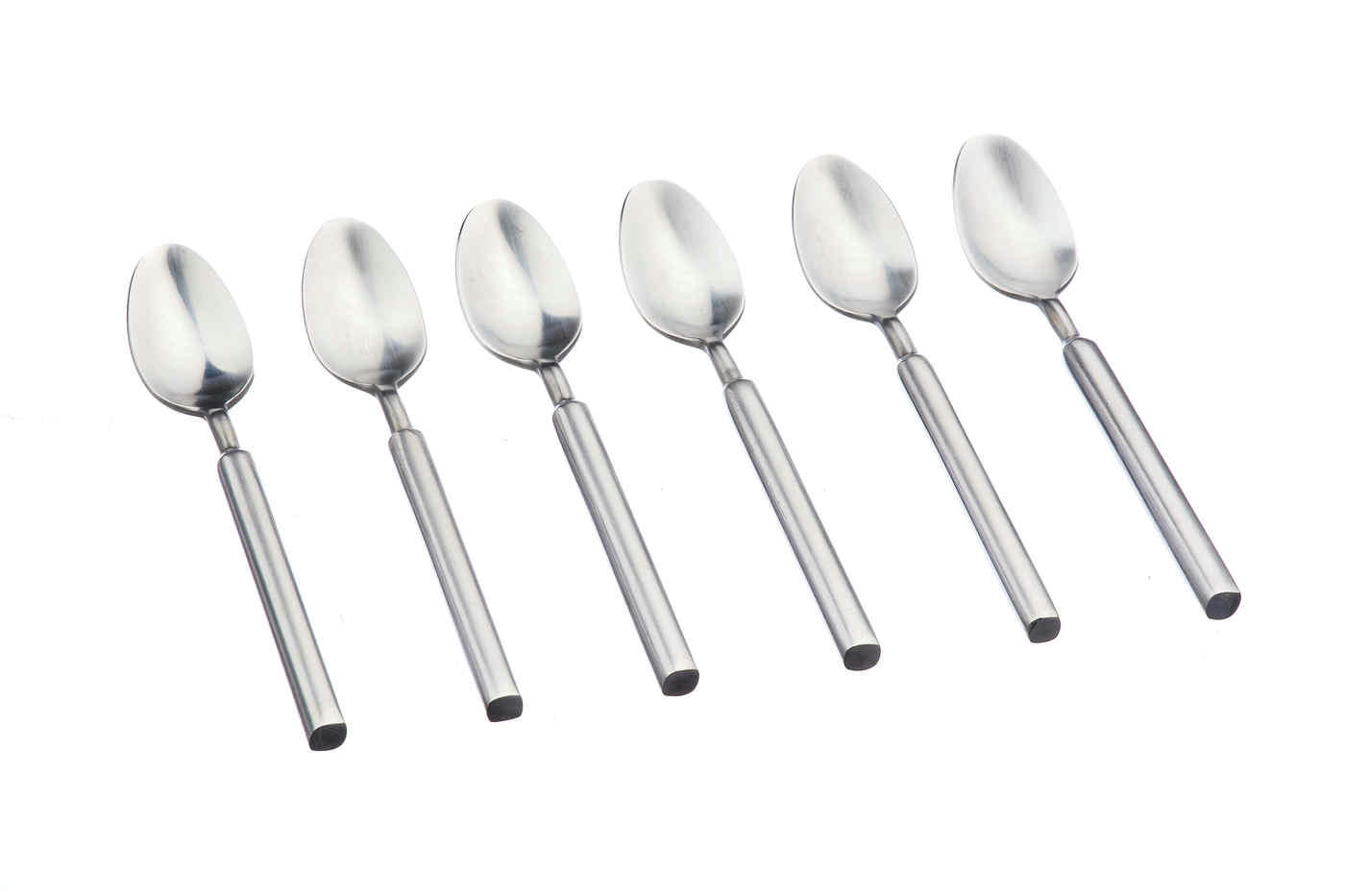 NUDE - Lot de 6 petites cuillères en inox argent