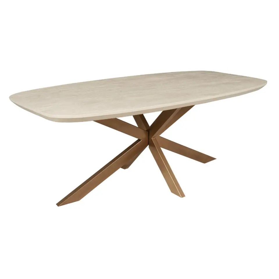 StarFurn - Eettafel Madison 160 cm Deens Ovaal - zand/brons