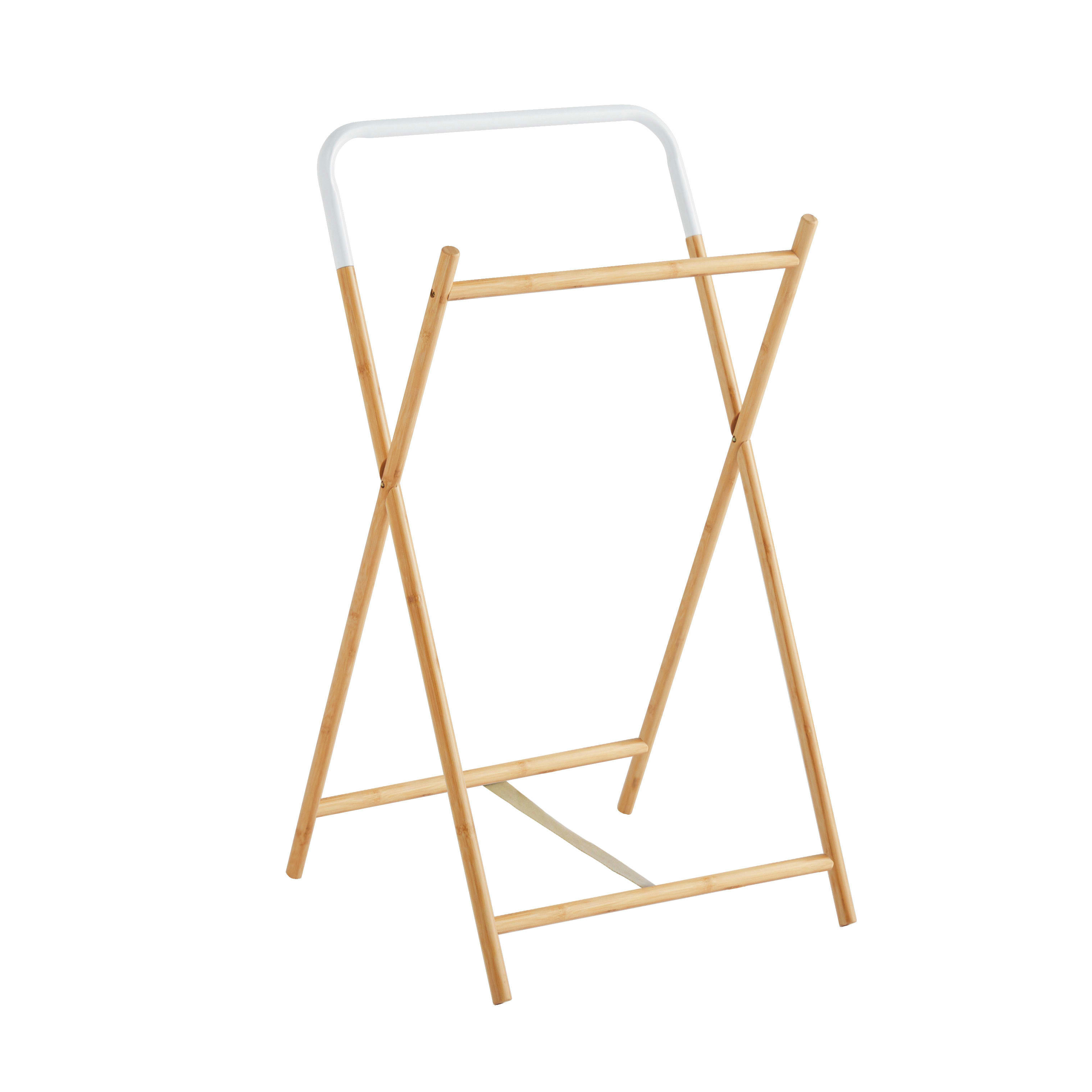 - Porte-serviettes en bambou blanc 84x45x36cm