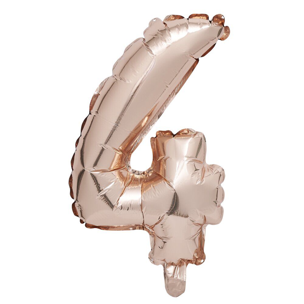 Ballon chiffre 4 rose gold 33cm