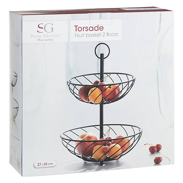 Corbeille torsade 2 étages métal 22/27cm - 5Five