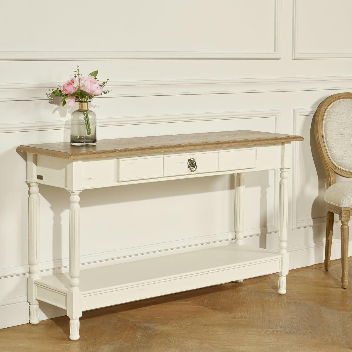 MARKUS - Console drapier plateau chêne blanc