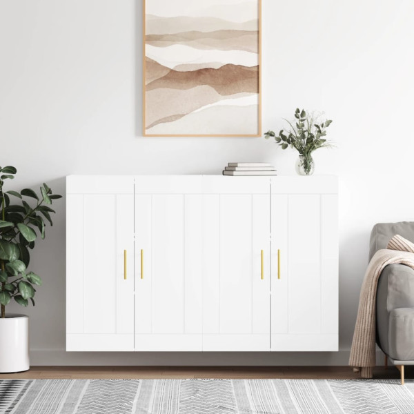 2x Szafka Biała 69.5x34x90 cm do Salonu Pokoju Sypialni