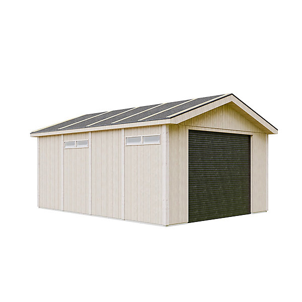 Garage QUALITé PREMIUM 17 m² - L378xl530 cm- garage pour auto, moto, vélos, machines de jardinage M991B - Timbela
