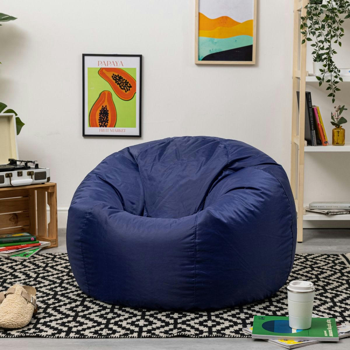 - Pouf extérieur bleu marine