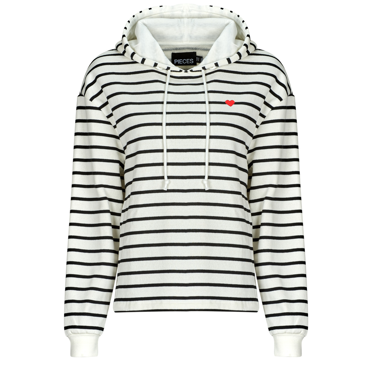 Pieces - PCCHILLI LS HOODIE - White / Black