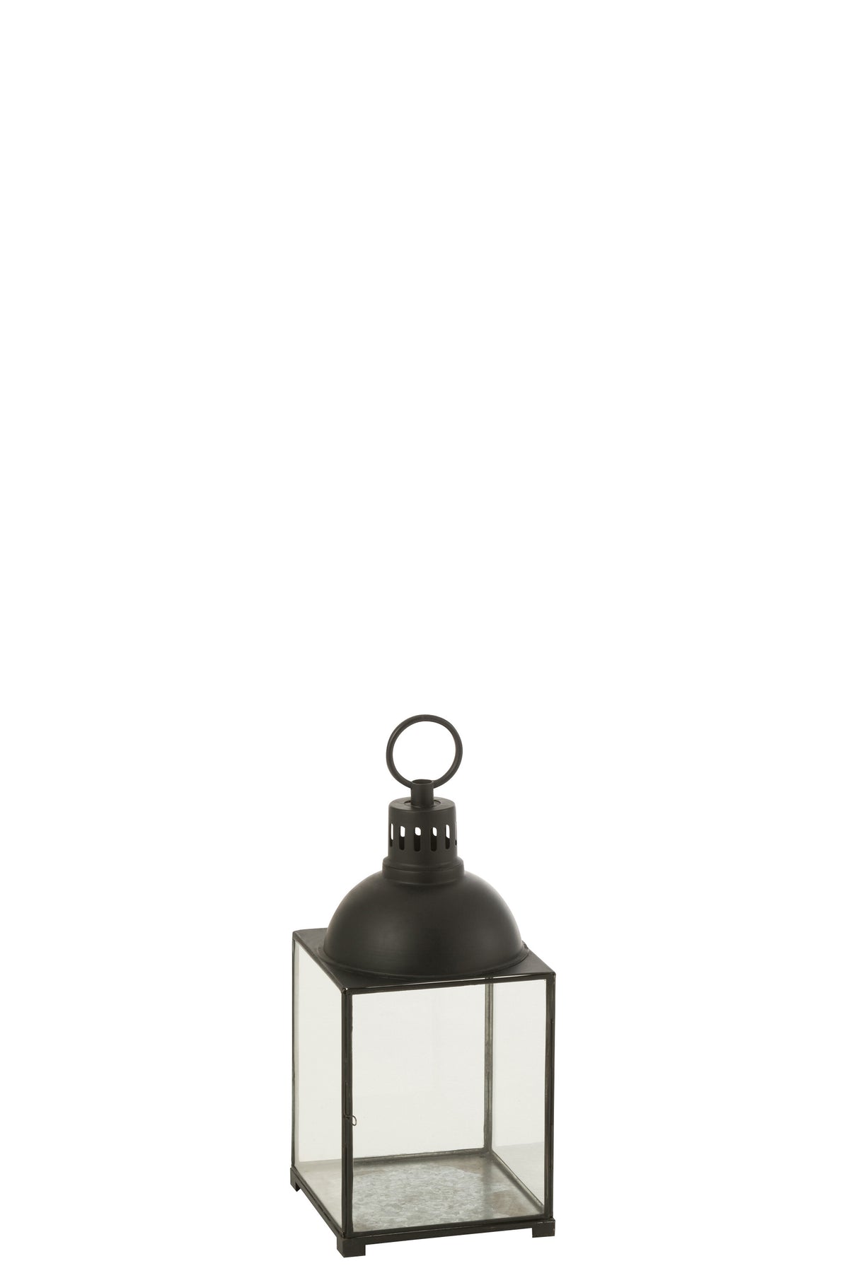 J-Line lantaarn Hagrid - glas/ijzer - zwart - small