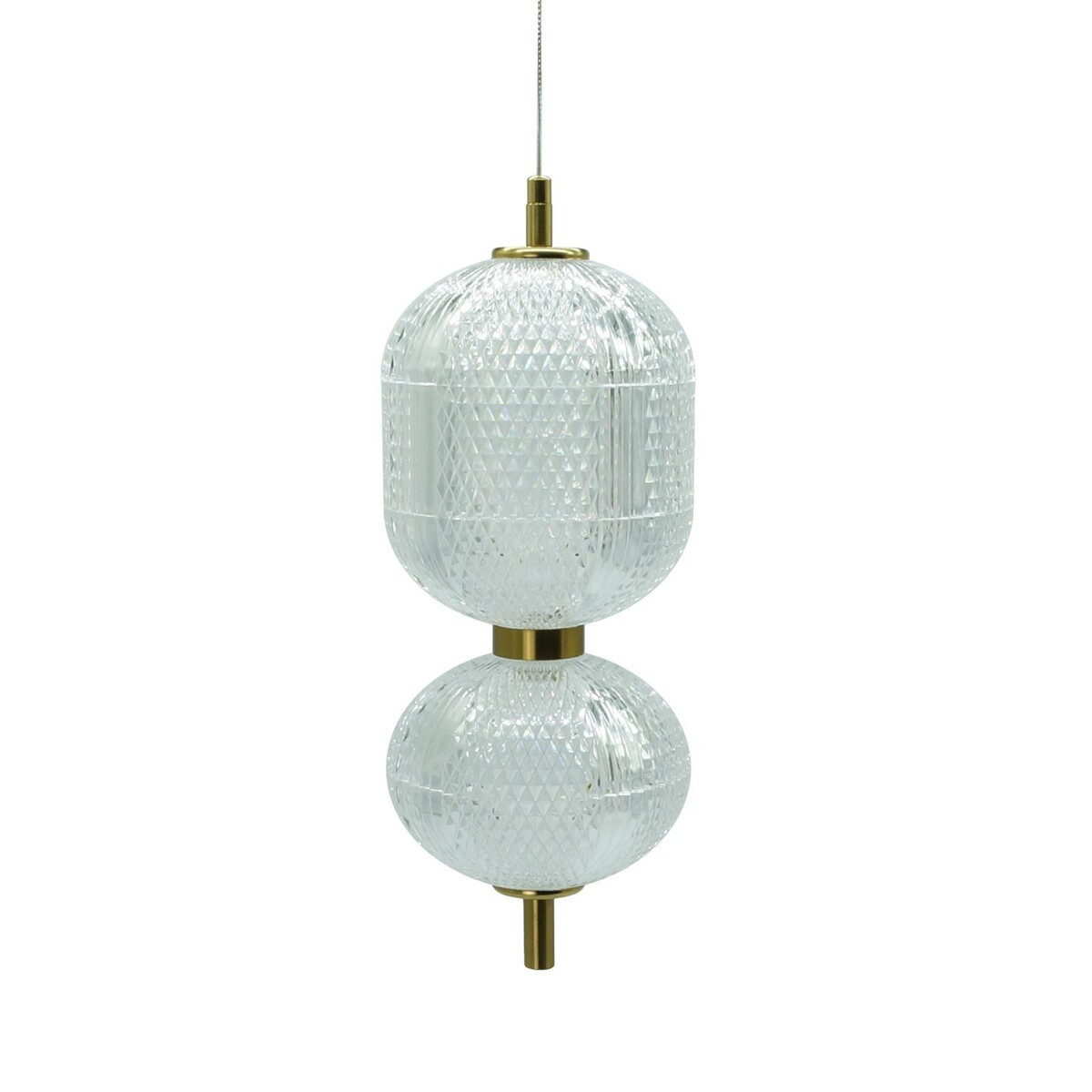 Lampa wisząca Amerilla II złoto-przezroczysta LED 2x30W 3000lm IdeaLED