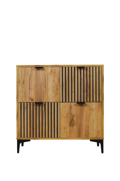 Komoda do salonu 4D Dąb Craft Złoty elegancka i praktyczna