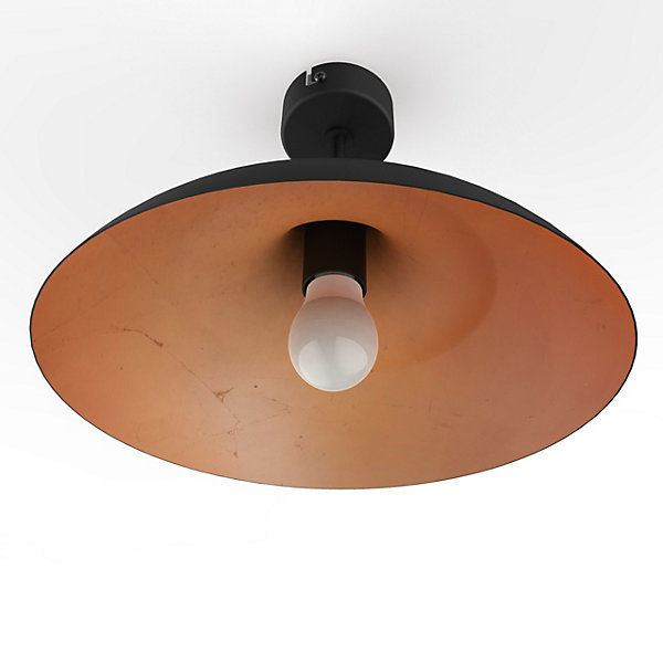LUMICOM - PARIGINA Plafonnier, 1X E27, max 42W, métal, noir mat/feuille cuivre, D.40cm