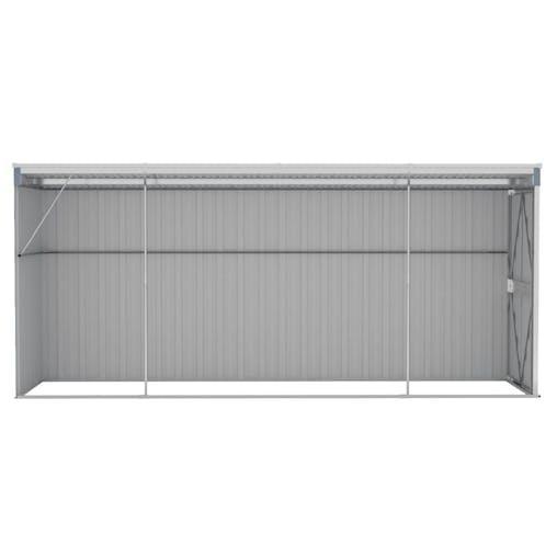 NNEVL Wall-mounted Garden Shed Grey 118x382x178 cm Galvanised Steel