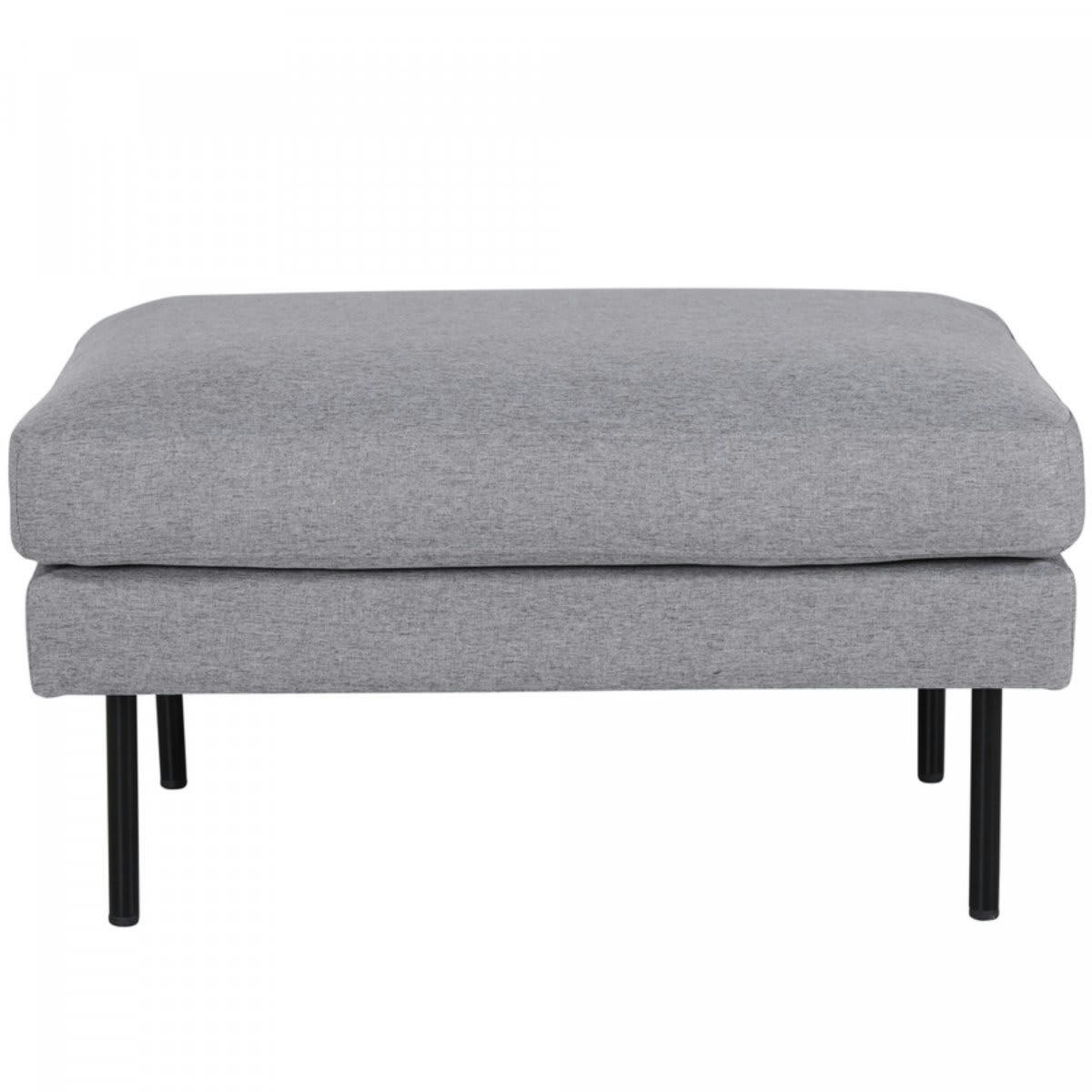 MIGUEL - Pouf rectangulaire 85x64cm en tissu gris