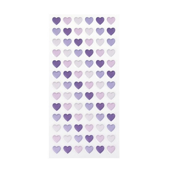 Lilac Heart Puffy Stickers 78 Pack