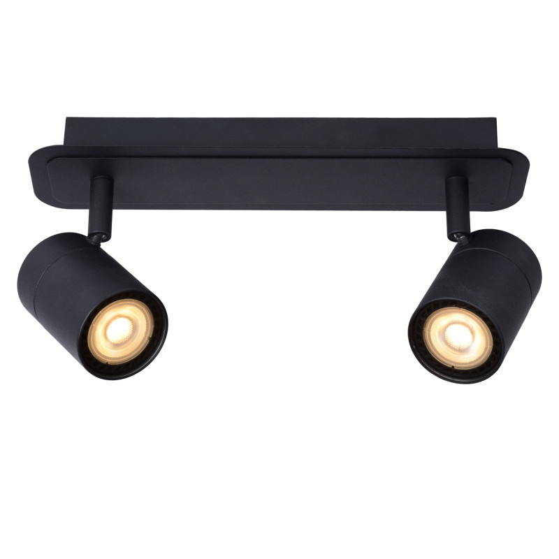 Spot LED pour salle de bain Lennert noir dimmable GU10 2 x 5 W LUCIDE