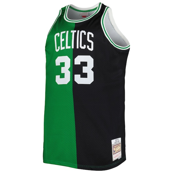 Larry Bird Boston Celtics Big & Tall Hardwood Classics 1985/86 Split Swingman Jersey - Kelly Green/Black