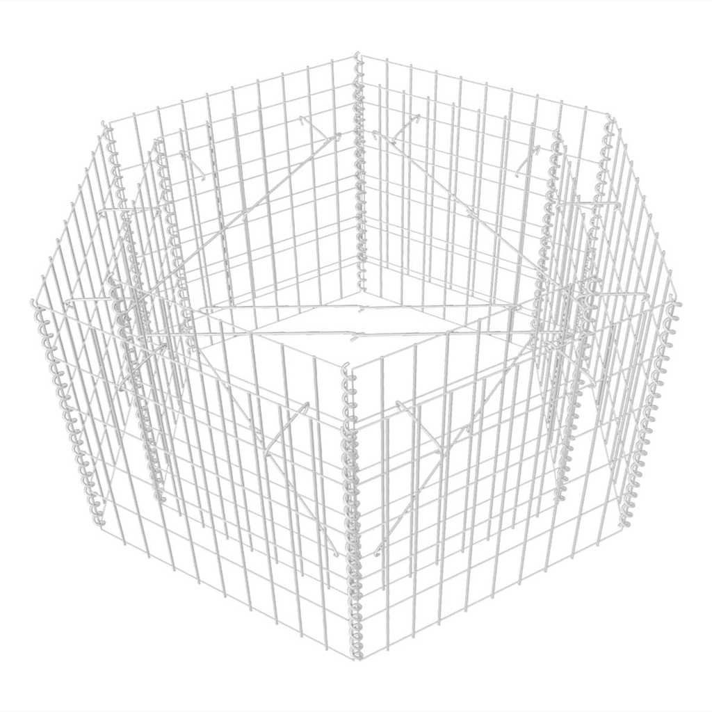 Donica gabionowa Srebrny 100 x 90 x 50 cm Stal vidaXL