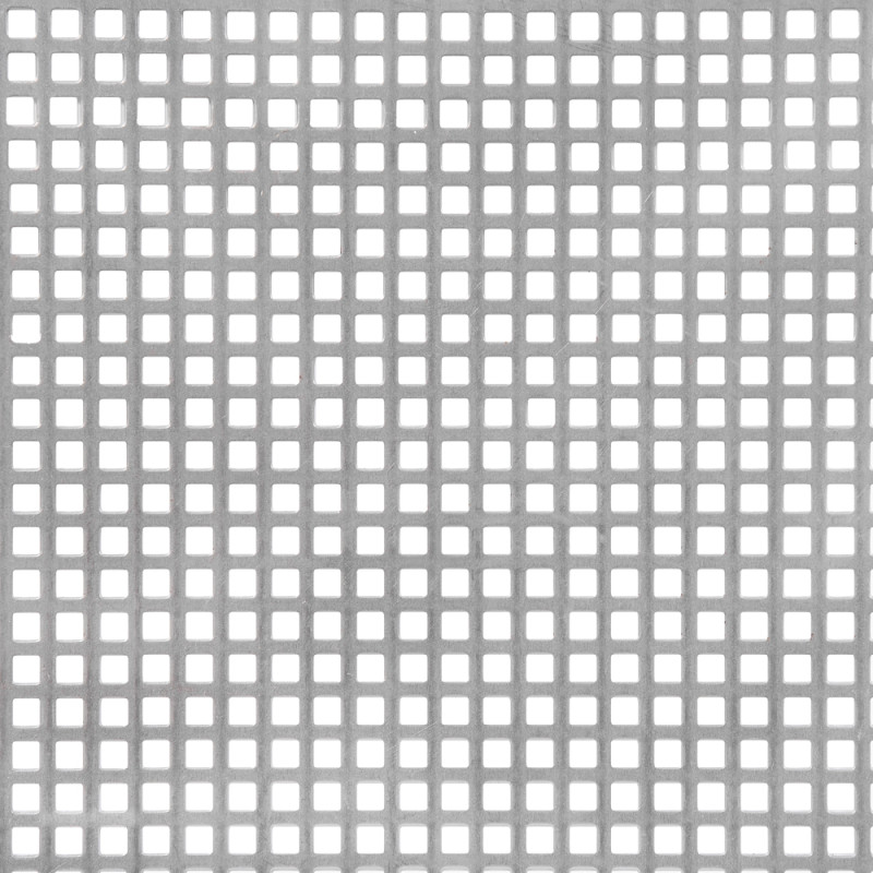 Tôle en acier avec perforations carrées 250 x 500 x 1 mm ALBERTS