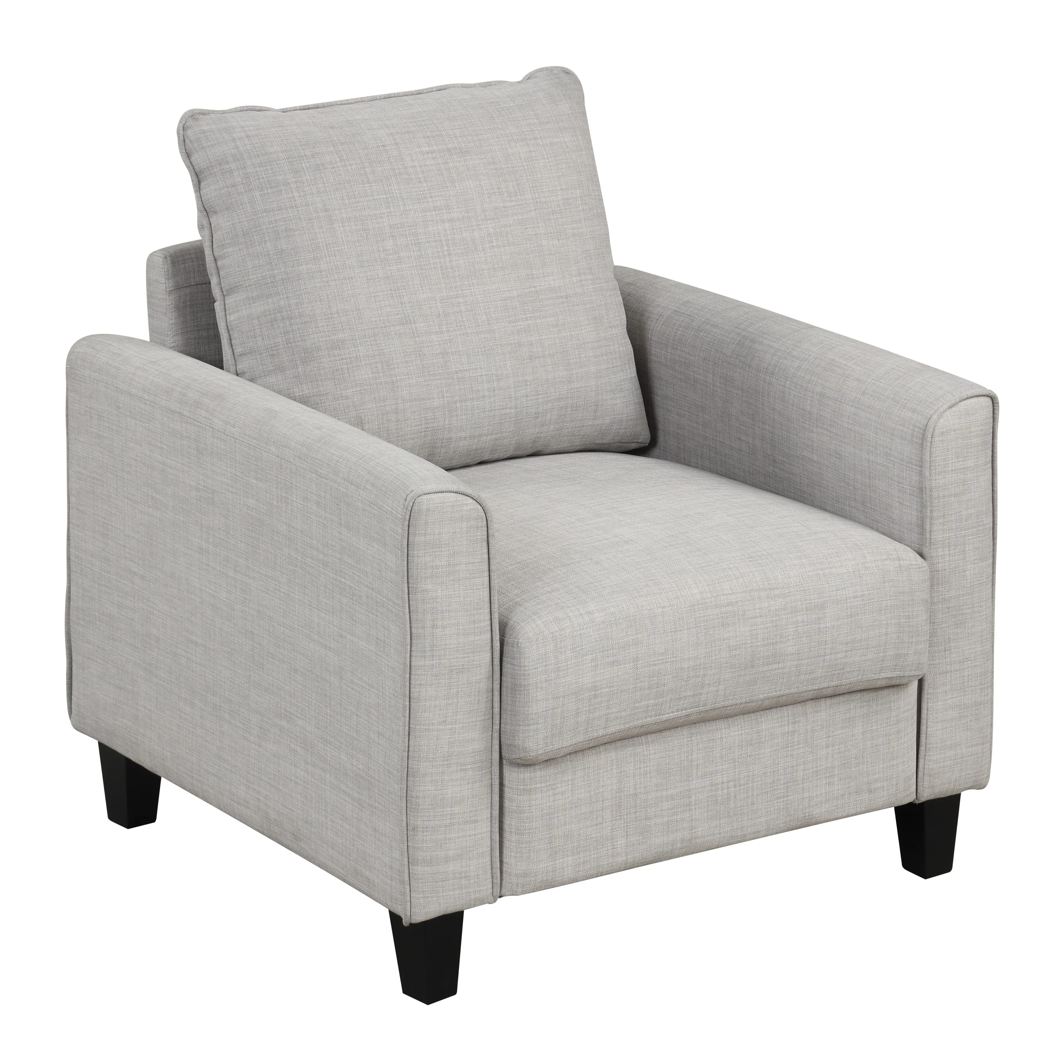 Rowan Contemporary Flared Arms Chair with Solid Wood Tapered Legs, Upholstered Fabric Single Sofa Chair by Furniture of America