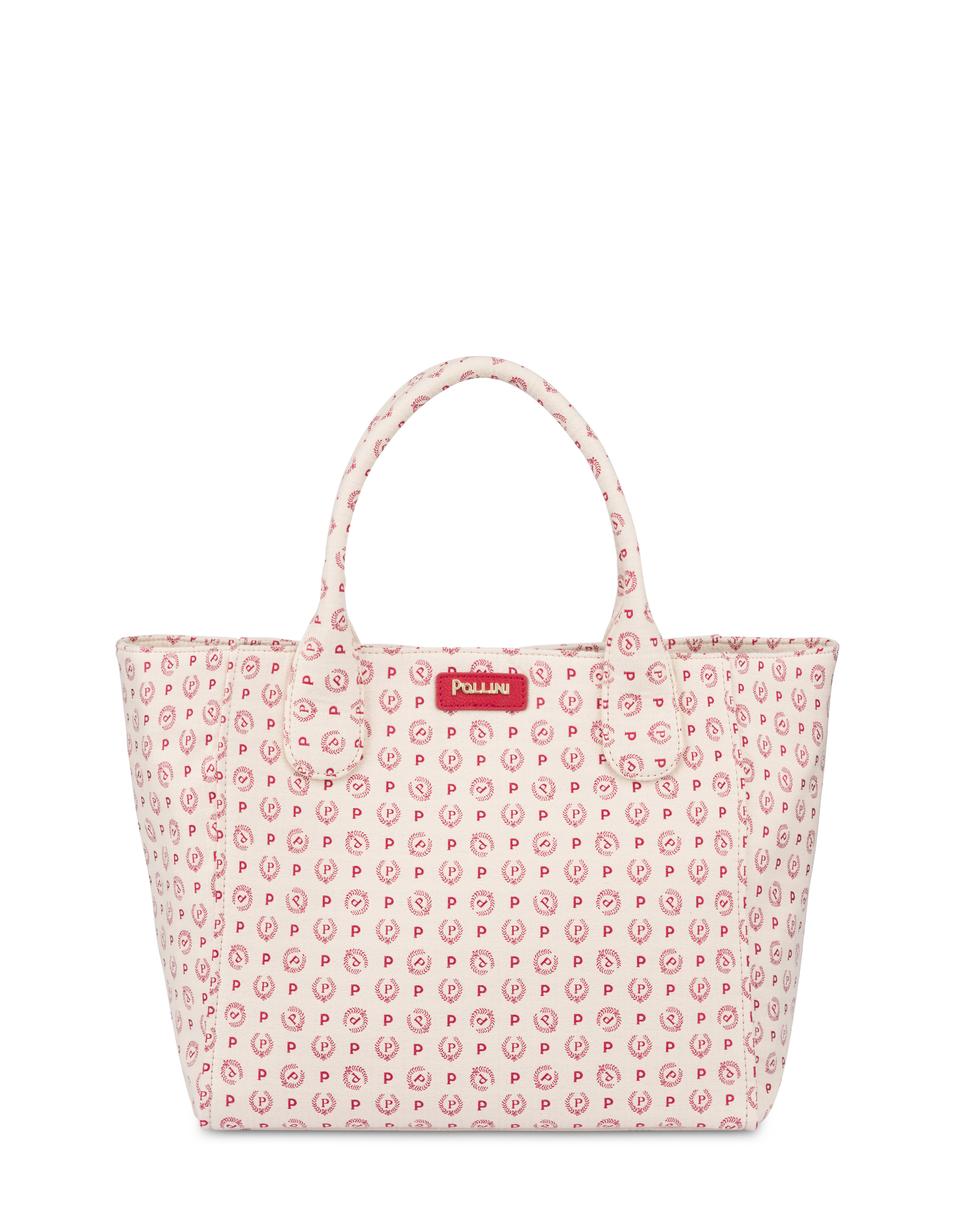 Borsa Tote Heritage Jacquard Medium Avorio/rosso/rosso