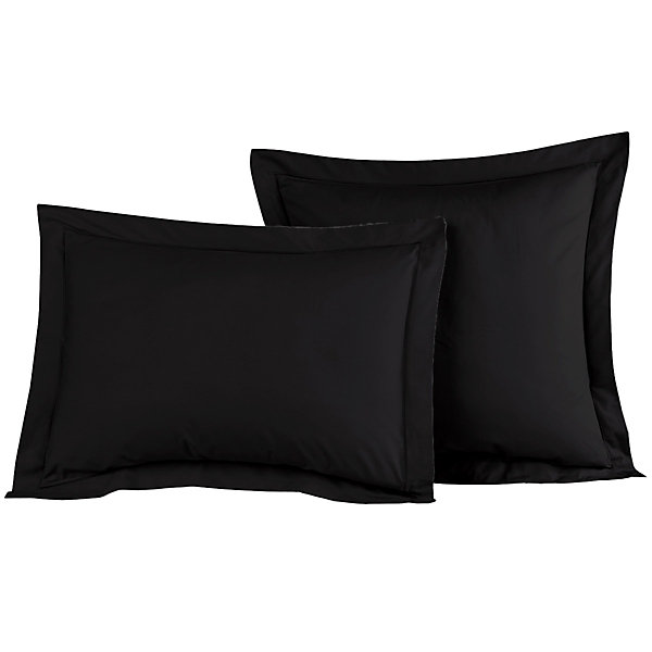 Lot de 2 taies d'oreiller en percale de coton Noir 50x70 cm SOFT PERCALE