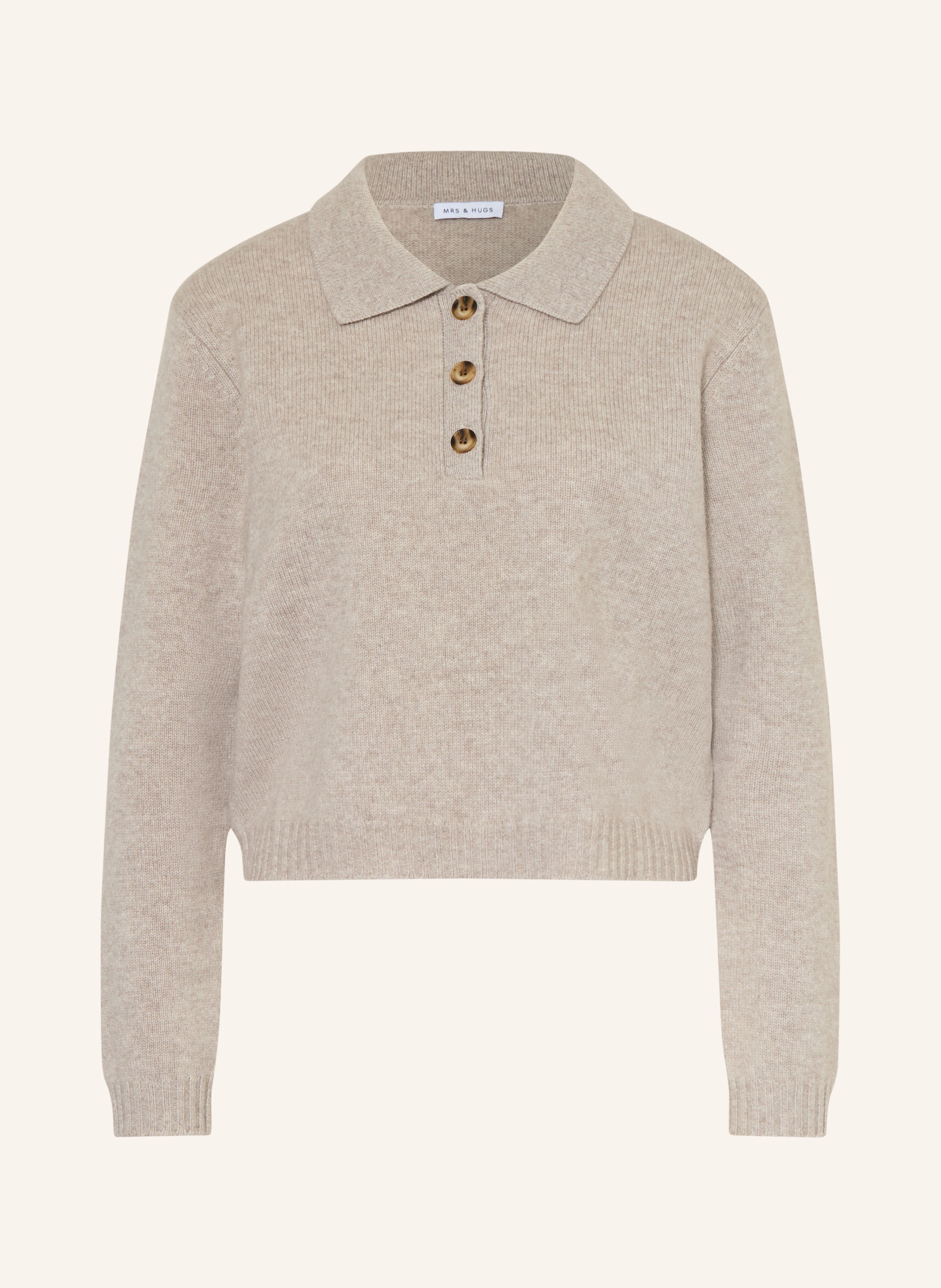 MRS & HUGS Strick-Poloshirt mit Cashmere