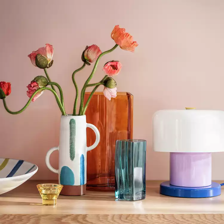 Habitat 60 Wiggle Glass Vase - Small - Blue