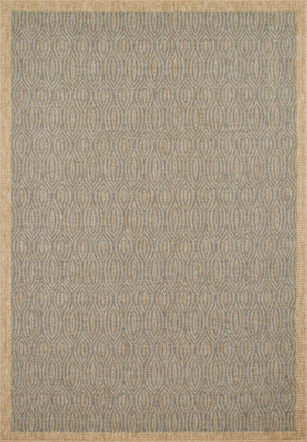 NATURE - Tapis polypropylène aspect jute bleu - 60x90 cm