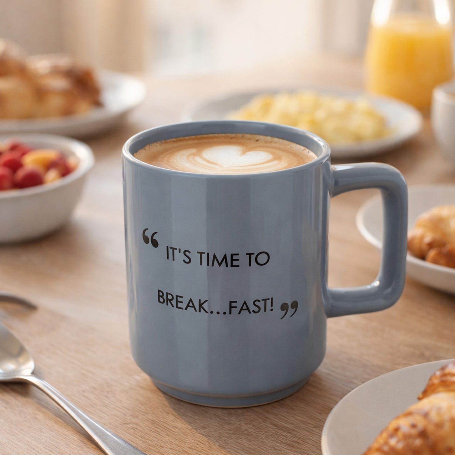 Tazza mug blu 320 ml con scritta Quotes
