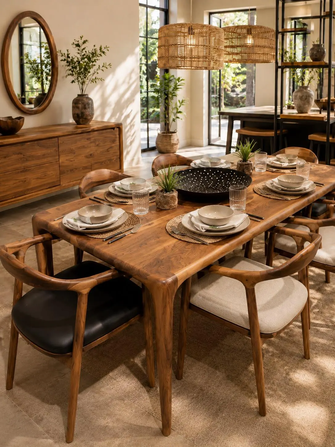 Solid Walnut Dining Table, Handmade Wooden Kitchen Table, Custom Size Farmhouse Furniture
