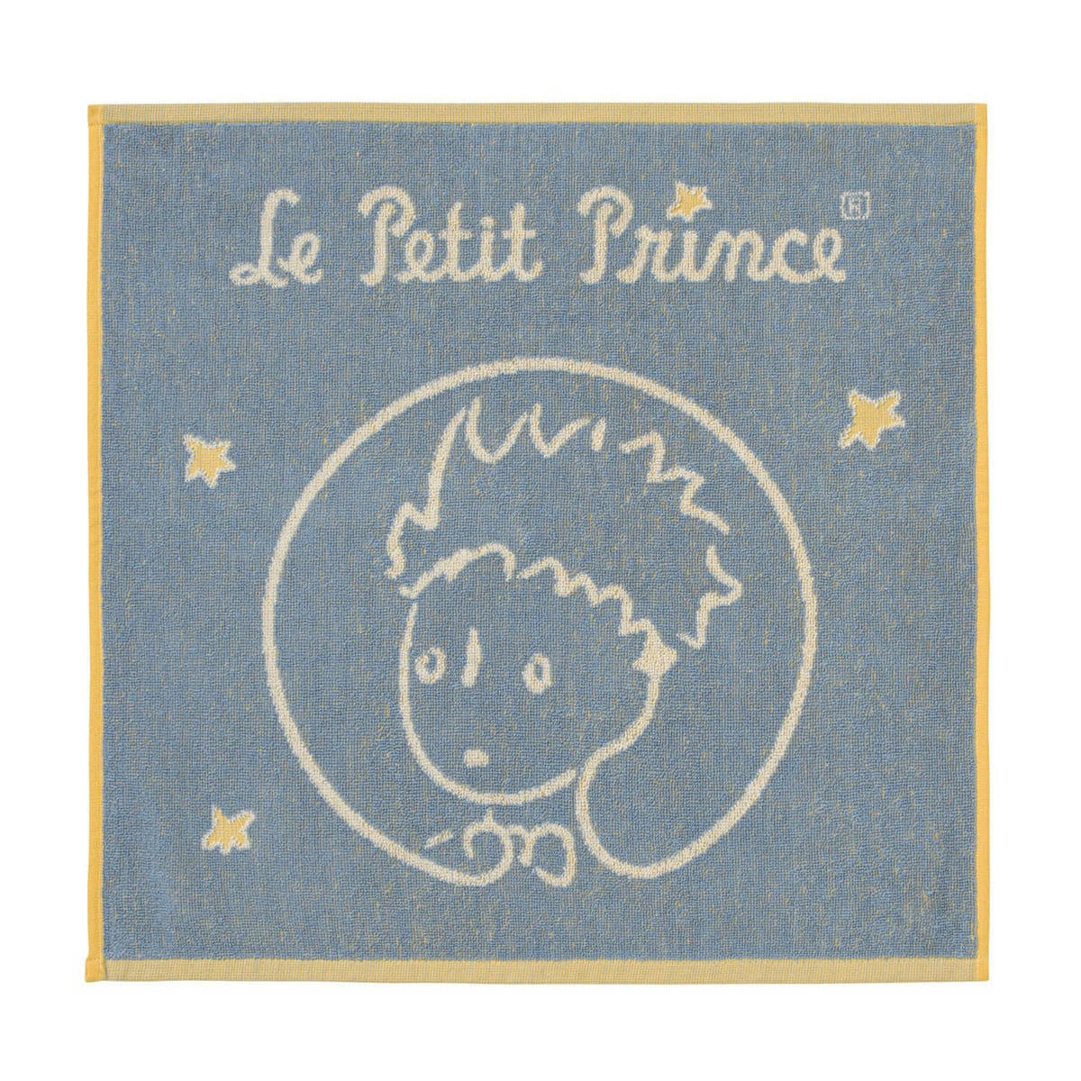 LE PETIT PRINCE - Lot un torchon, un carré éponge en coton Bleu 50x75