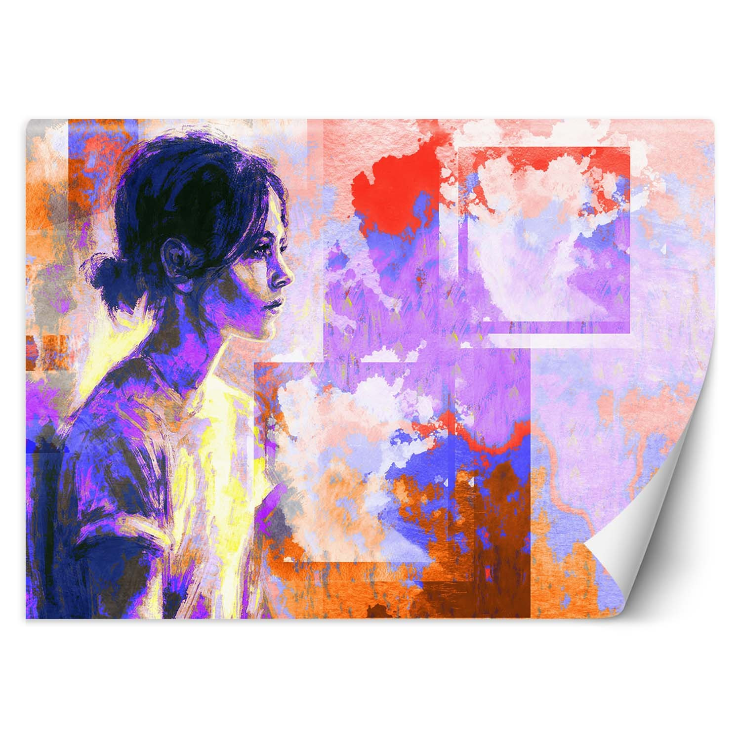 Feeby Fototapeta, Abstrakcyjny portret kobiety w fiolecie 150x105