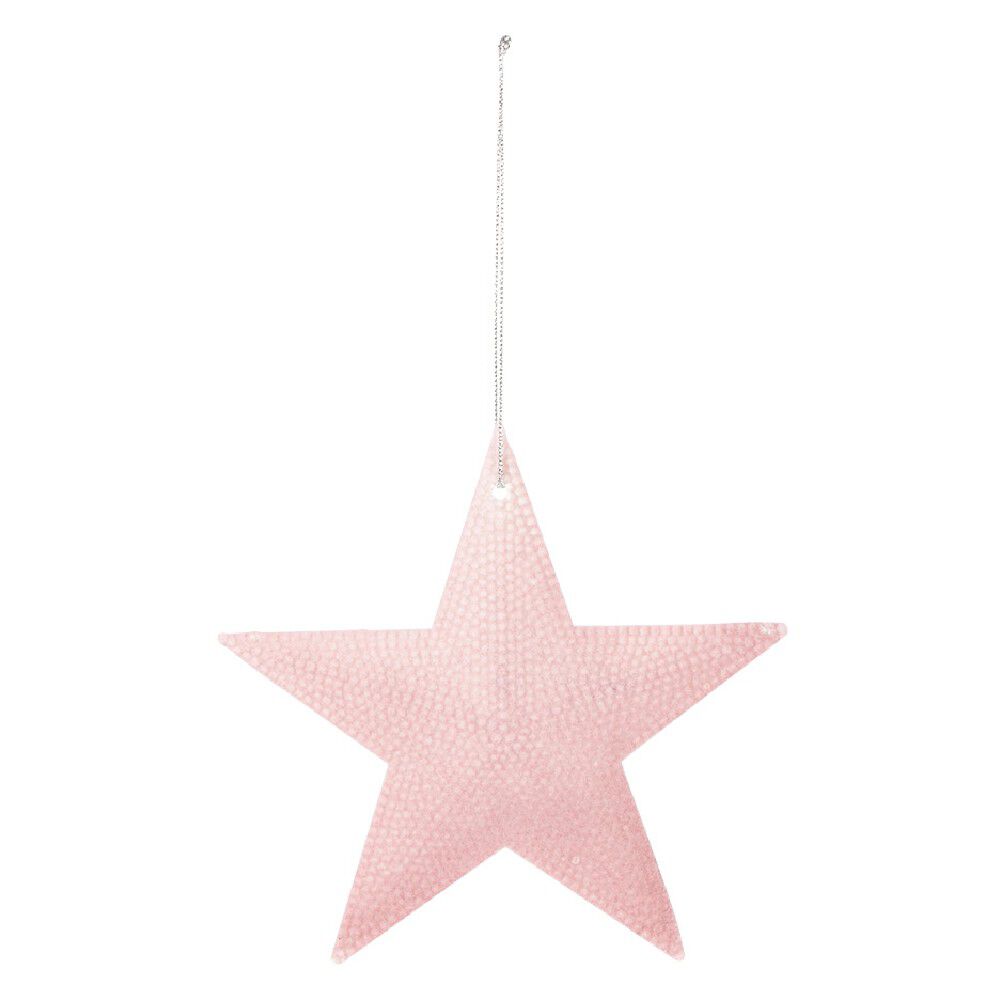 Suspension de No&euml;l étoile effet floqué