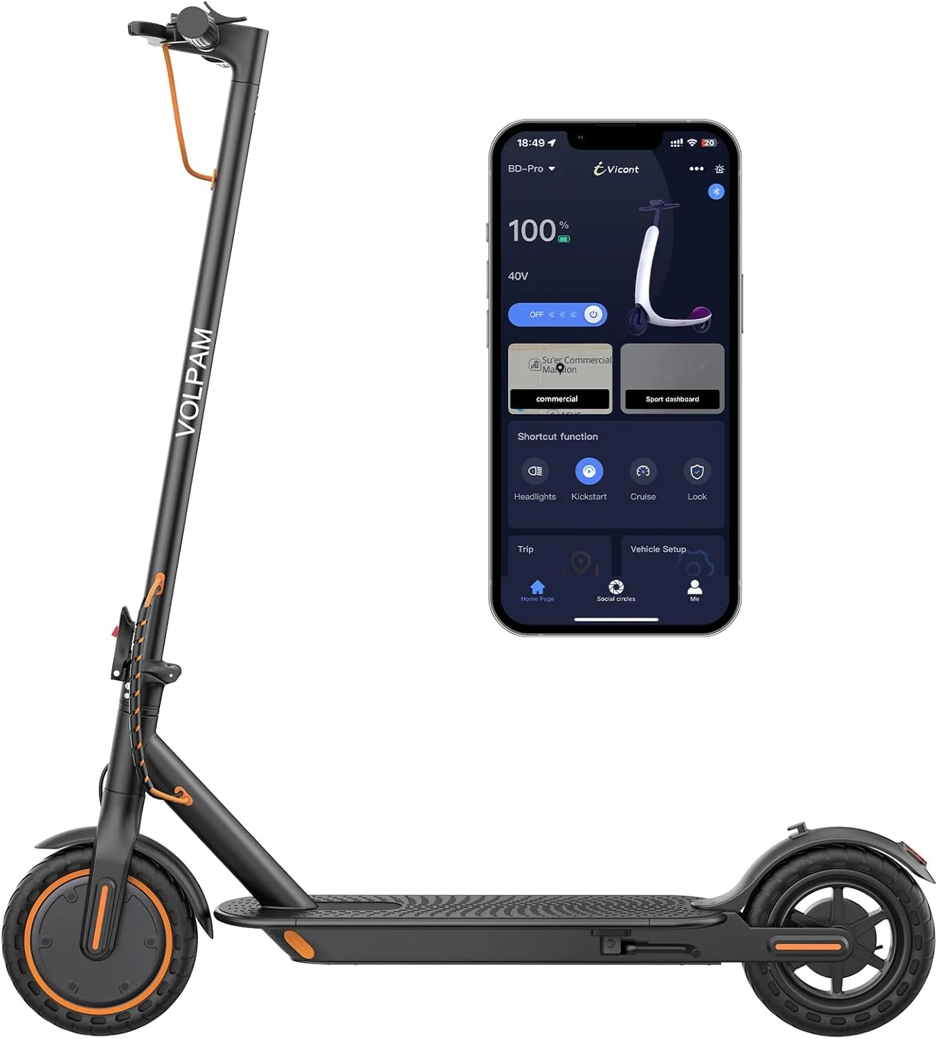 Electric Scooter, 350W/500W Powerful Motor, 8.5/10 Solid Tires, 19/22Mph, 28/21/12 Miles Range,Dual Braking