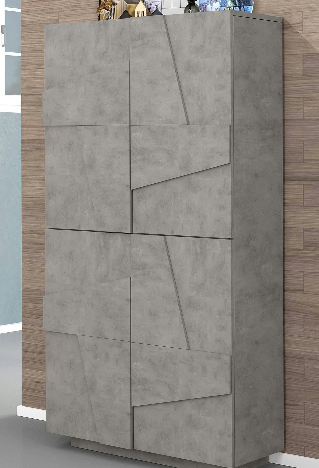 - Meuble à chaussures moderne effet bois gris ardoise