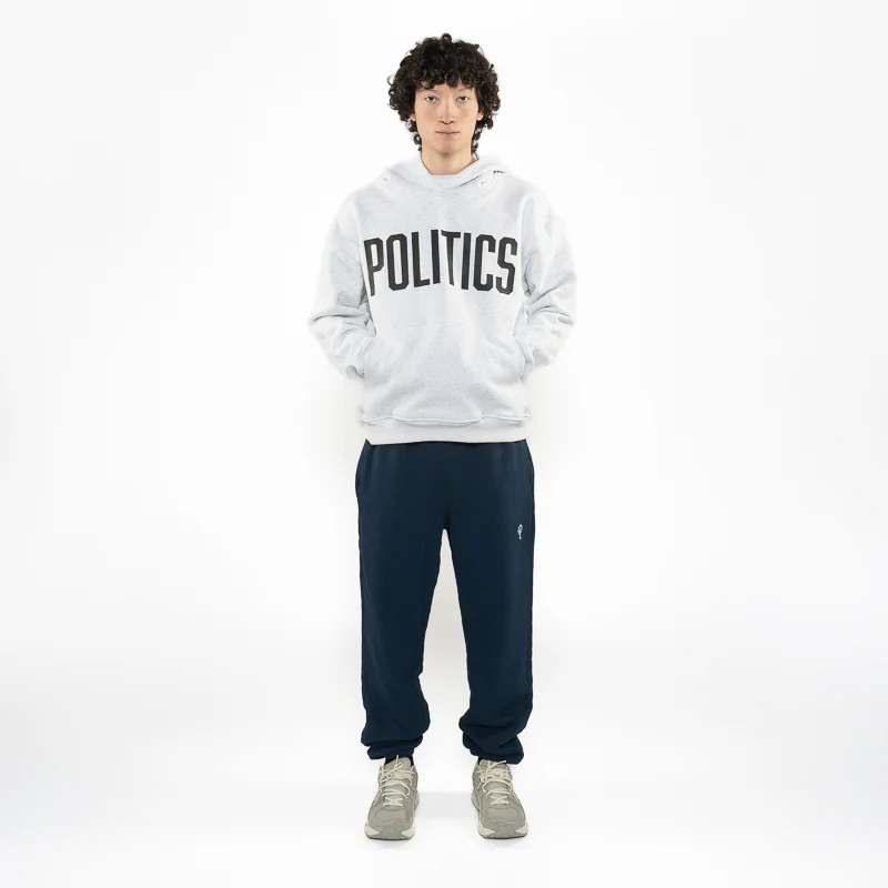 Politics Brick Logo Hoodie - Heather Grey