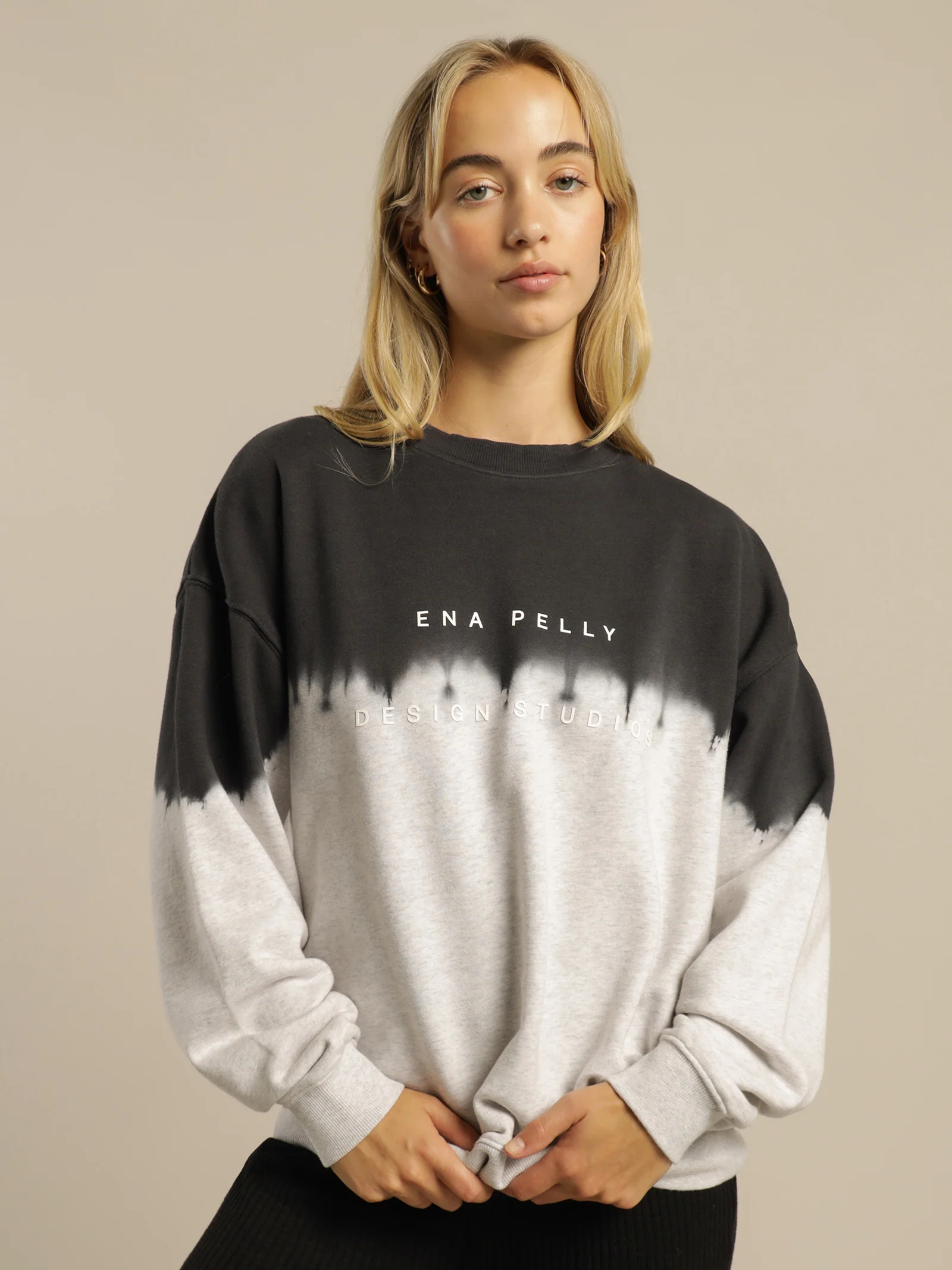 Minimal Logo Dip Dye Sweat