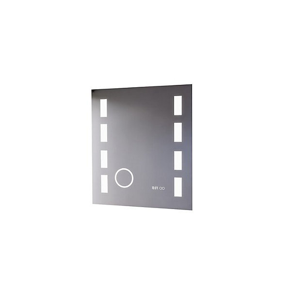 Miroir lumineux EXCELLENCE 70x80 cm - antibuée, loupe et horloge