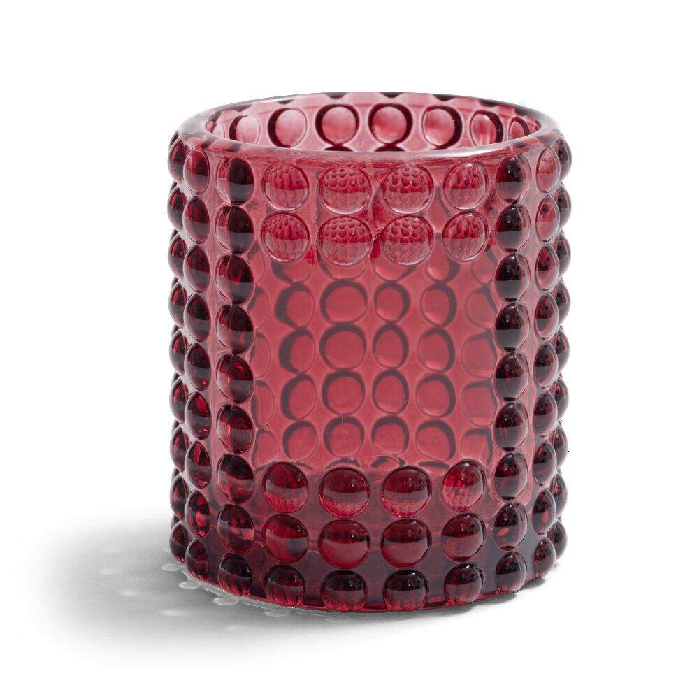 Bougeoir bubble rose foncé Ø7,8cm