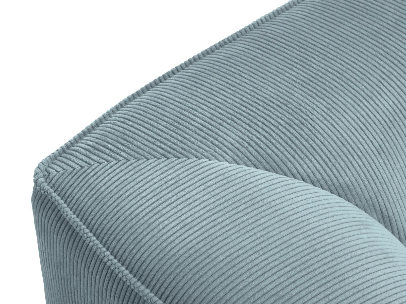 RUBY - Canapé d'angle gauche 4 places en tissu velours côtelé bleu clair