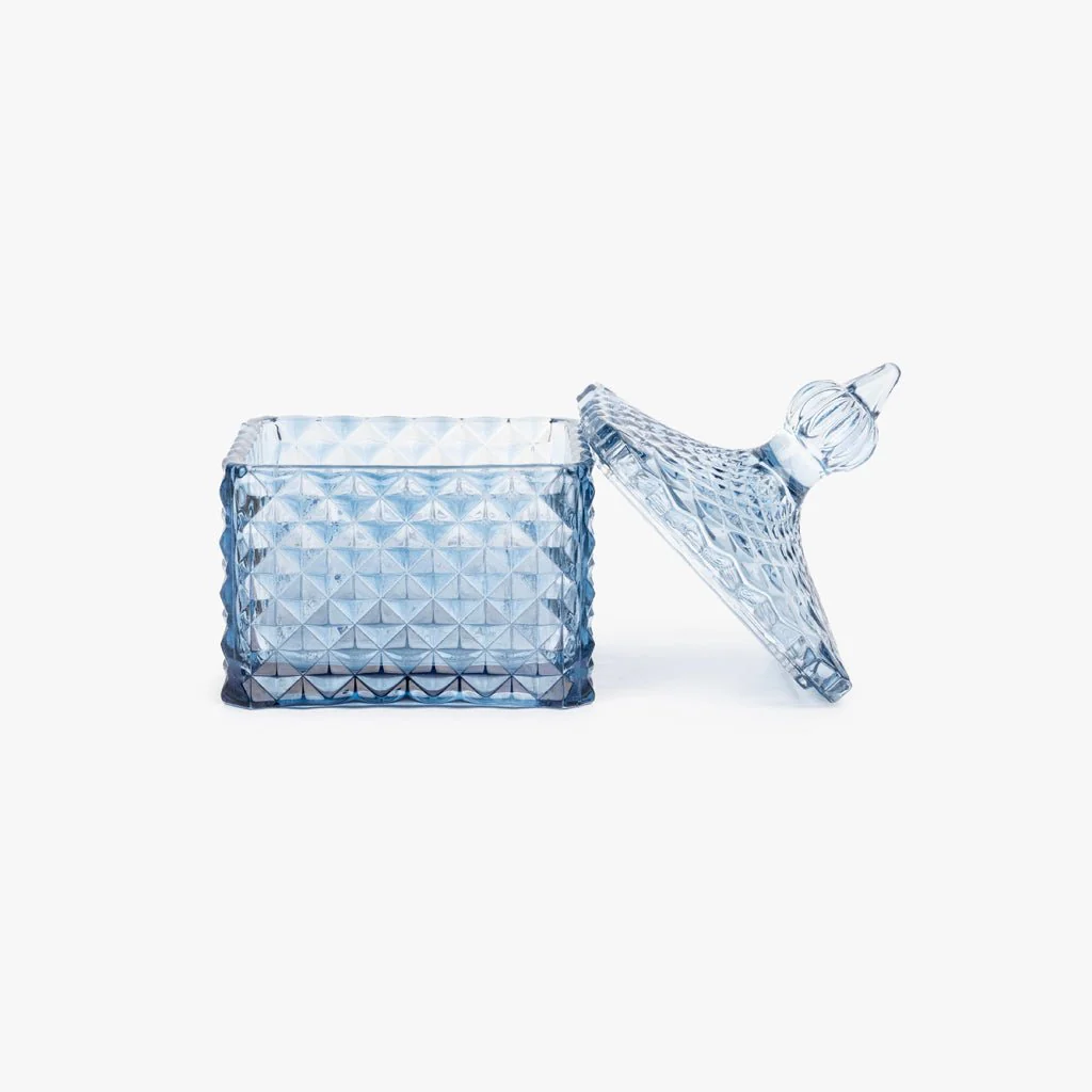 Caixa de Vidro Azul Quadrada SUNRISE