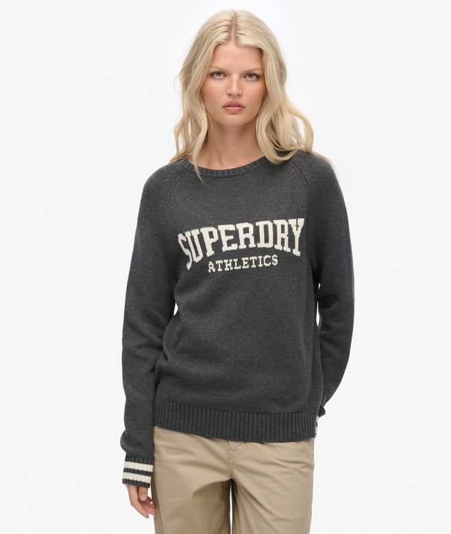 Slouchy Intarsia Graphic Knitted Jumper