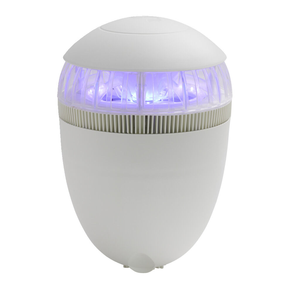 Piège à insectes plastique métal blanc 21LED à aspiration 200m&sup2; Ø23xH35cm
