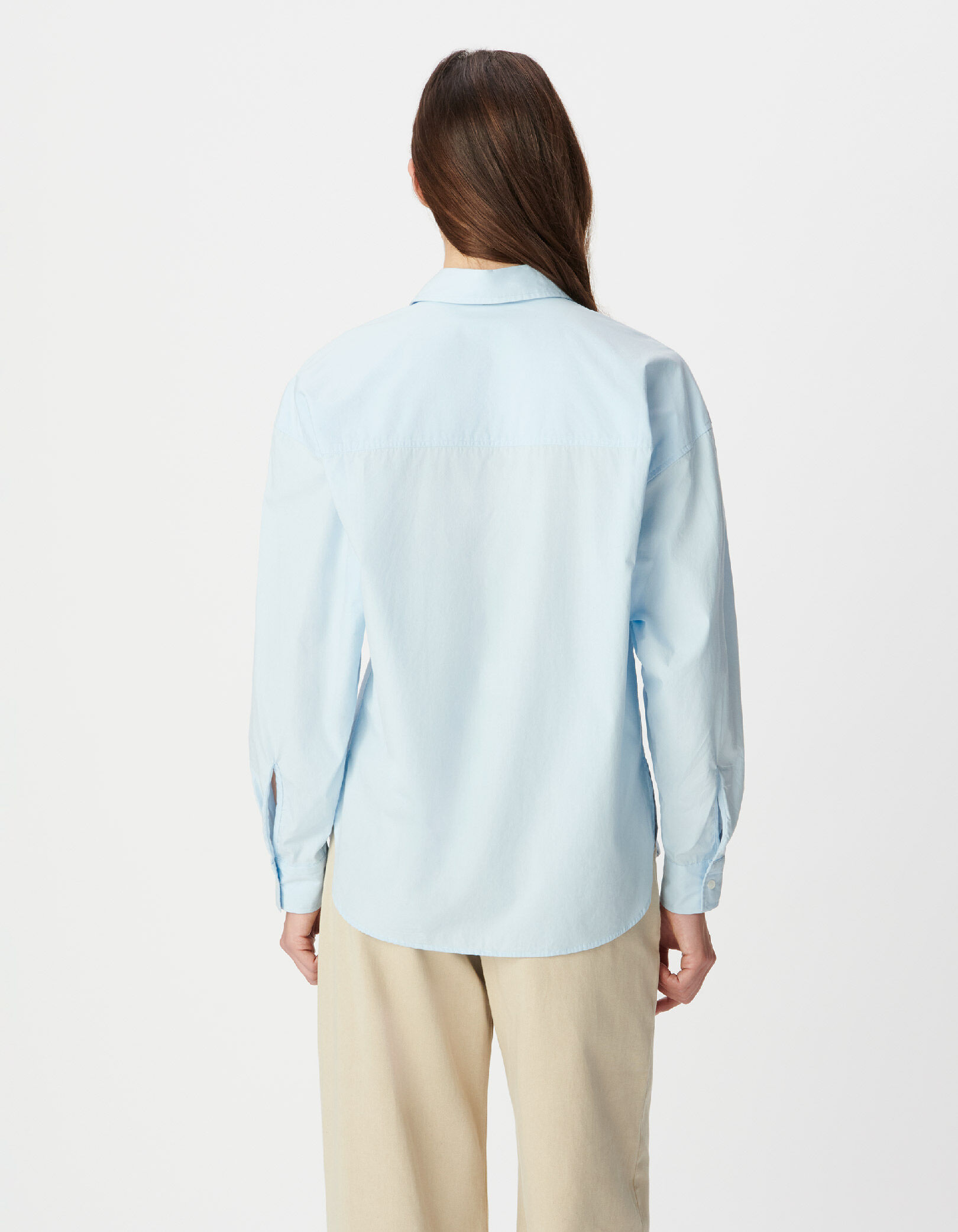 Chemise manches longues bleu ciel Femme